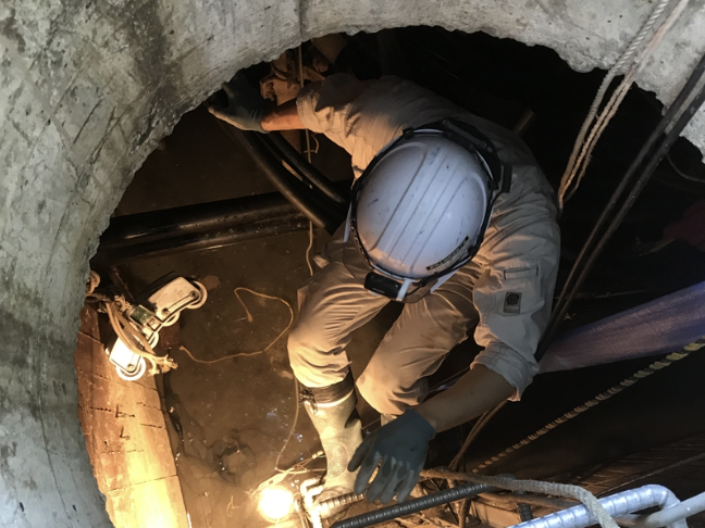 幹線ケーブル延線作業